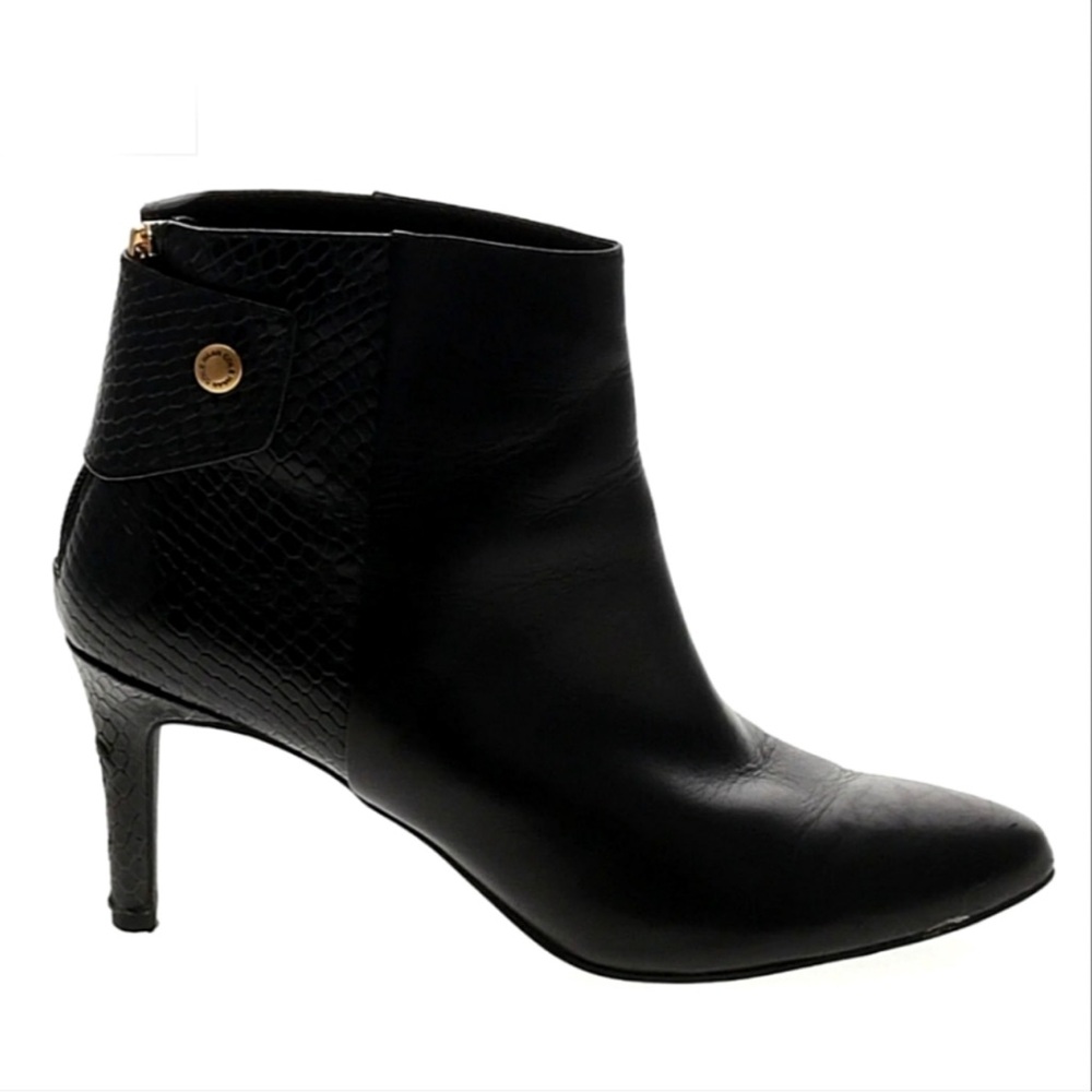 Cole Haan Claremont Leather Stiletto Heeled Back Zip Ankle Boots